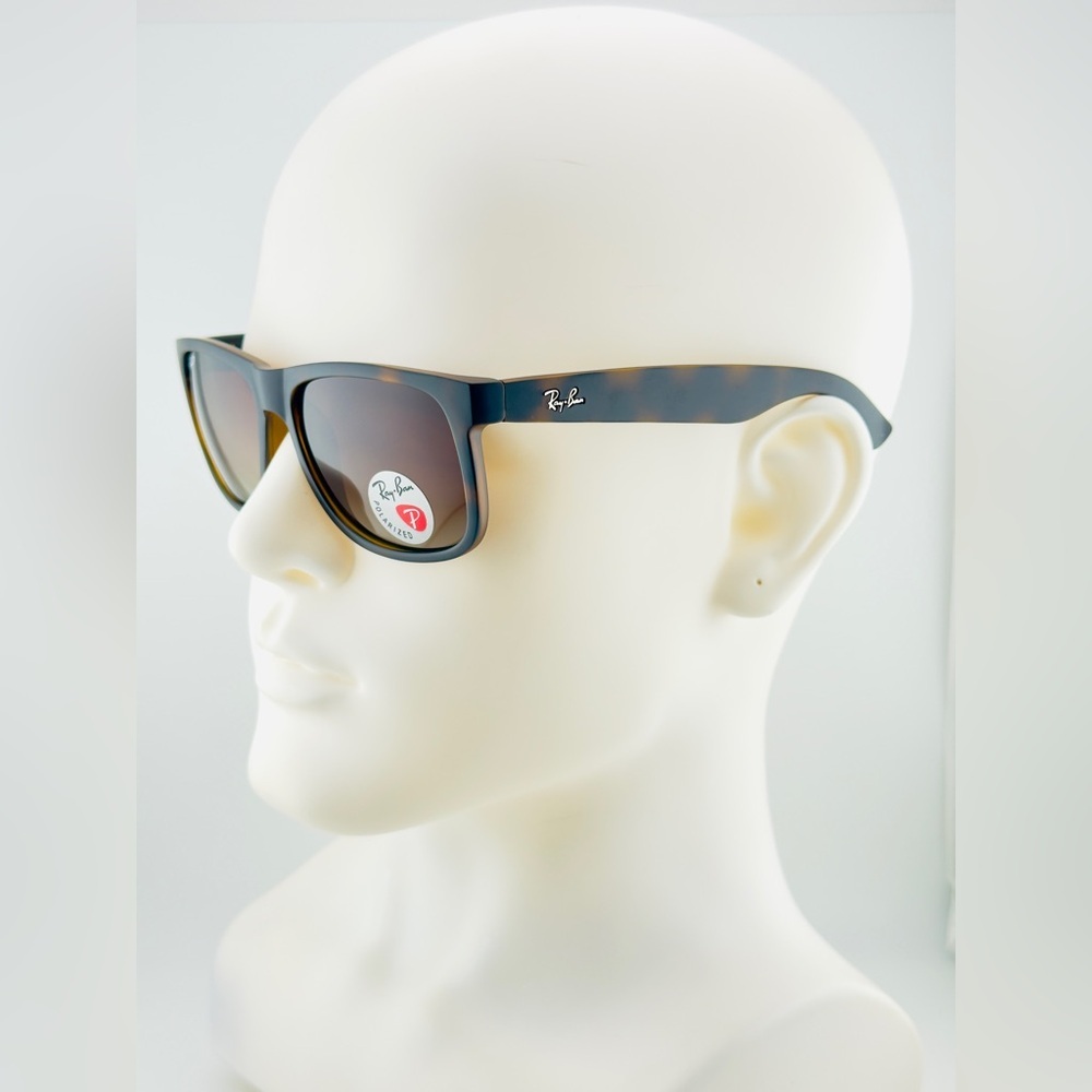 Ray-Ban Justin Polarized Sunglasses RB4165 Matte Havana Brown Gradient lenses - Picture 5 of 15